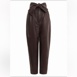 BNWT | Zimmermann Obi Leather Pant (Wine Brown) | size AU 0 US 2-4
